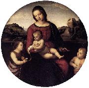 RAFFAELLO Sanzio Maria mit Christuskind und zwei Heiligen, Tondo Spain oil painting artist